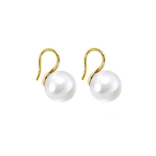 JZRY 10/12MM Freshwater Cultured Real Pearl 925 Sterling Silver Simple Dangle and Stud Earrings Necklace Women Gifts